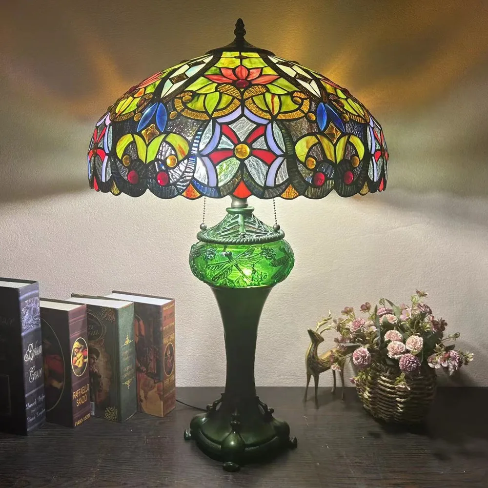 45cm Modern Art Handmade Stained Glass Baroque Lampshade Desk Lights European Tiffany Style Table Lamps for Home Decoration
45cm Modern Art Handmade Stained Glass Baroque Lampshade Desk Lights European Tiffany Style Table Lamps for Home Decoration