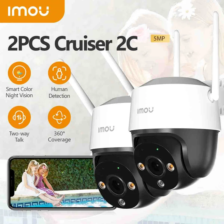 IMOU 2 шт. Cruiser 2C 5MP уличная PTZ Wi-Fi камера IP66 всепогодная двусторонняя аудио красочная камера ночного видения для обнаружения автомобиля
IMOU 2 шт. Cruiser 2C 5MP уличная PTZ Wi-Fi камера IP66 всепогодная двусторонняя аудио красочная камера ночного видения для обнаружения автомобиля