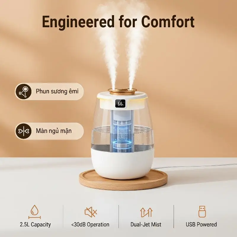 Household Tabletop Mist Humidifier Ultra Silent Operation Dual Nozzles for Bedroom Office Desktop Plant Care
Household Tabletop Mist Humidifier Ultra Silent Operation Dual Nozzles for Bedroom Office Desktop Plant Care