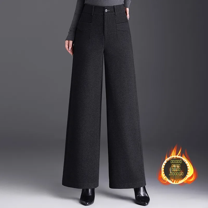 High Waist Fce Lined Wool Wide Leg Pants Women's Casual Straight Cut Trousers Faionable plus Size Comfortable Fit
High Waist Fce Lined Wool Wide Leg Pants Women's Casual Straight Cut Trousers Faionable plus Size Comfortable Fit