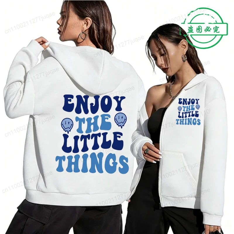 Enjoy The Little Things Fashion Zipper Hood Sweatshirt Women Casual Hoodie Personalized Cute Positive Sayings Female Jackets
Enjoy The Little Things Fashion Zipper Hood Sweatshirt Women Casual Hoodie Personalized Cute Positive Sayings Female Jackets