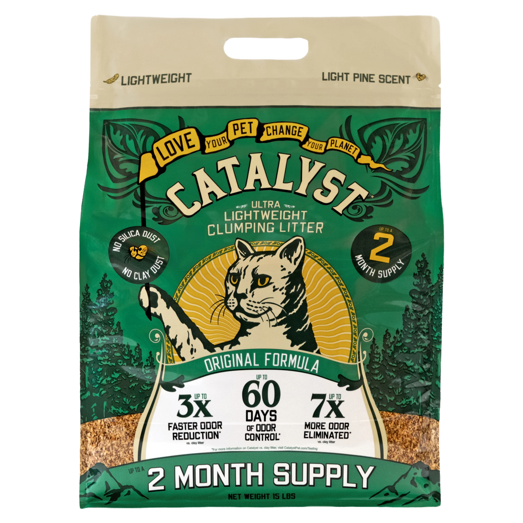 Natural Softwood Clumping Cat Litter Original Formula 15 Pound Bag
Natural Softwood Clumping Cat Litter Original Formula 15 Pound Bag