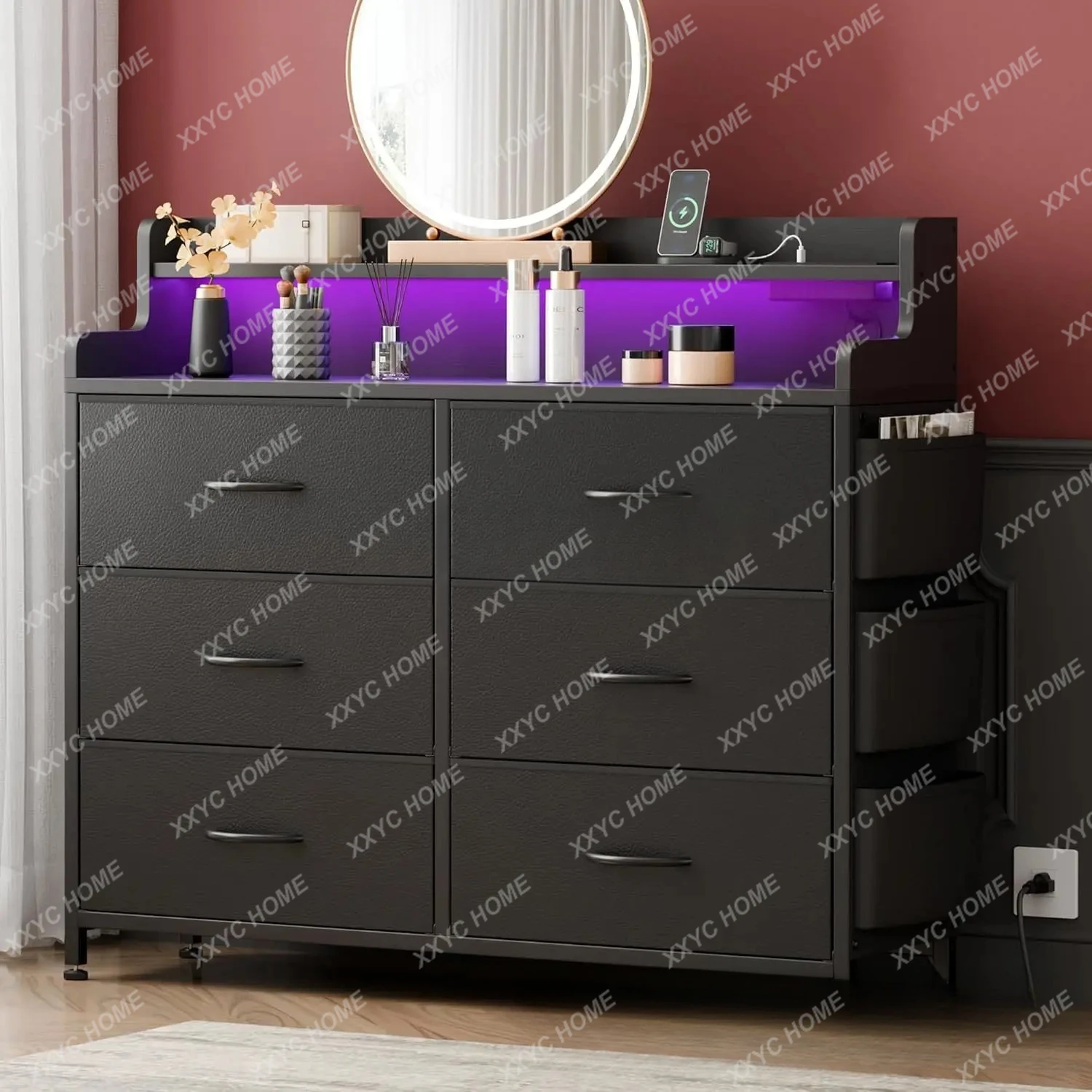 Multi-layer storage bedroom drawer storage cabinet with light floor-to-ceiling finishing cabinet
Multi-layer storage bedroom drawer storage cabinet with light floor-to-ceiling finishing cabinet