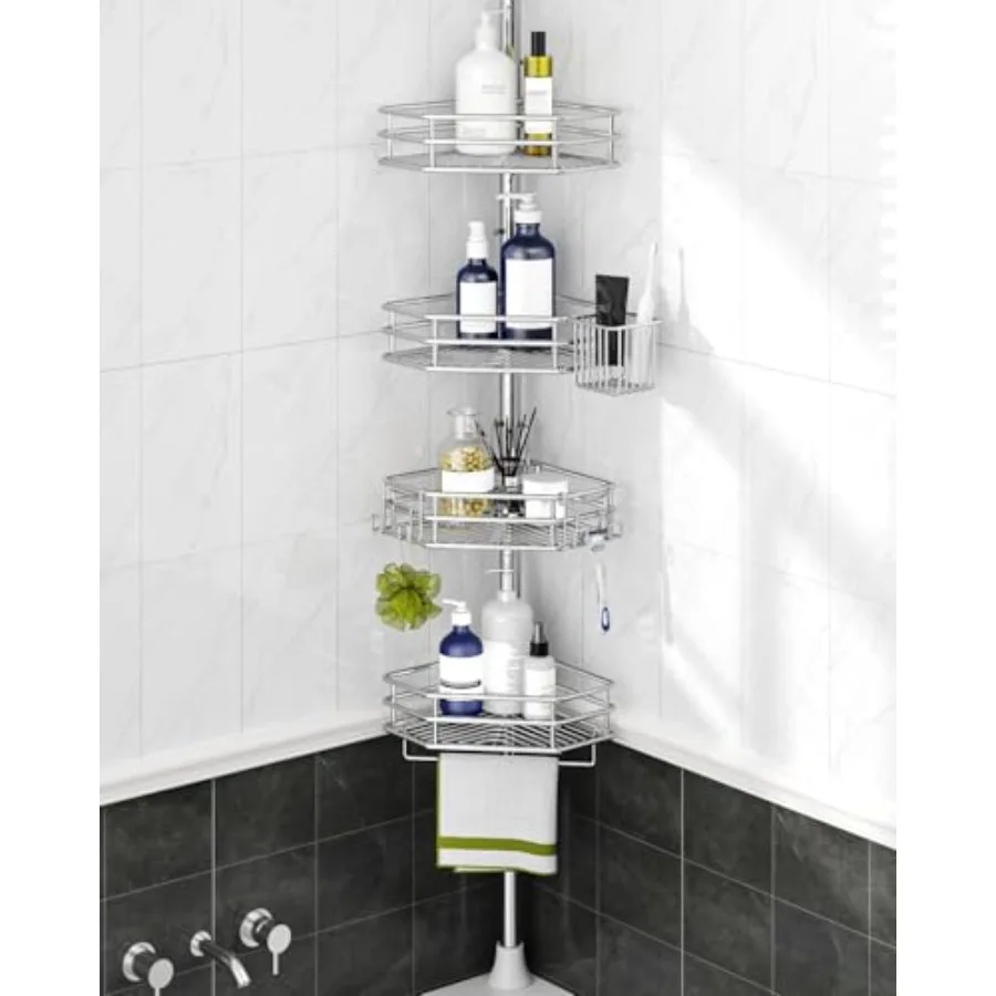 Corner Shower Caddy Tension Pole Quick Setup Rust-Free Bathroom Shower Organizer Corner for Bathtub Shampoo Storage 4-Tier Adju
Corner Shower Caddy Tension Pole Quick Setup Rust-Free Bathroom Shower Organizer Corner for Bathtub Shampoo Storage 4-Tier Adju