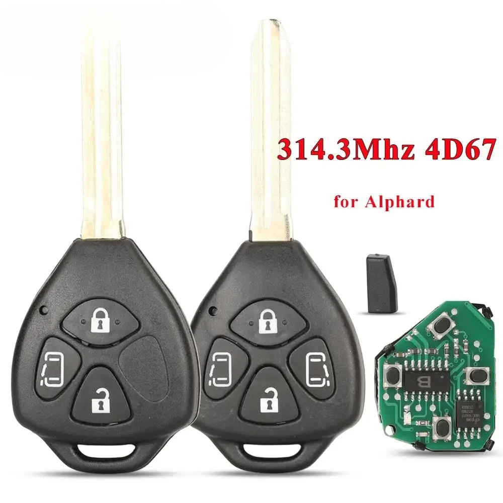 Автомобильный ключ с чипом дистанционного управления 314,3 МГц 4D67 для Toyota Alphard 2005 2006 2007 2008 2009, 4 кнопки, брелок 44010
Автомобильный ключ с чипом дистанционного управления 314,3 МГц 4D67 для Toyota Alphard 2005 2006 2007 2008 2009, 4 кнопки, брелок 44010