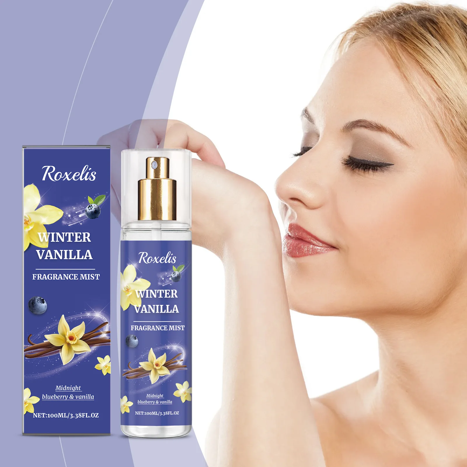 Vanilla blueberry body fragrance spray exudes a unique and charming fresh fragrance long-lasting scent It is niche light perfume
Vanilla blueberry body fragrance spray exudes a unique and charming fresh fragrance long-lasting scent It is niche light perfume