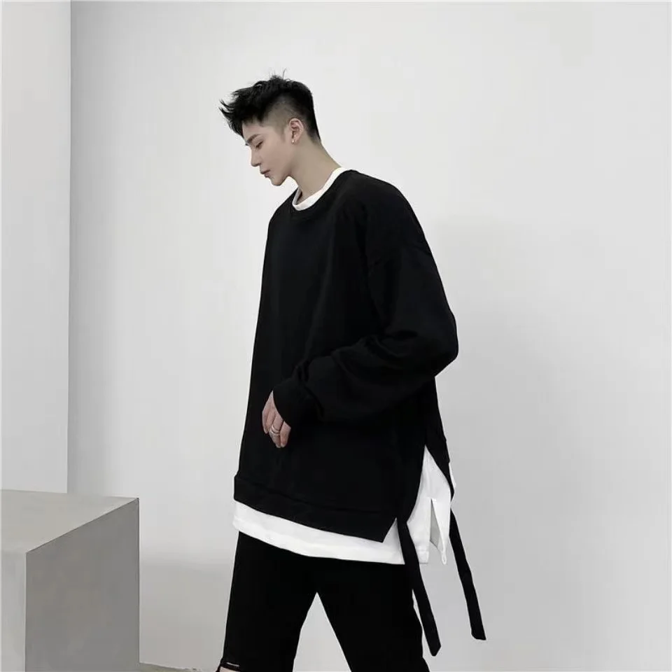High Street Hoodies Men Fake Two Pieces Men Oversized Black And White Dual Color Combination With Streamed Ribbon Sweatshirt
High Street Hoodies Men Fake Two Pieces Men Oversized Black And White Dual Color Combination With Streamed Ribbon Sweatshirt