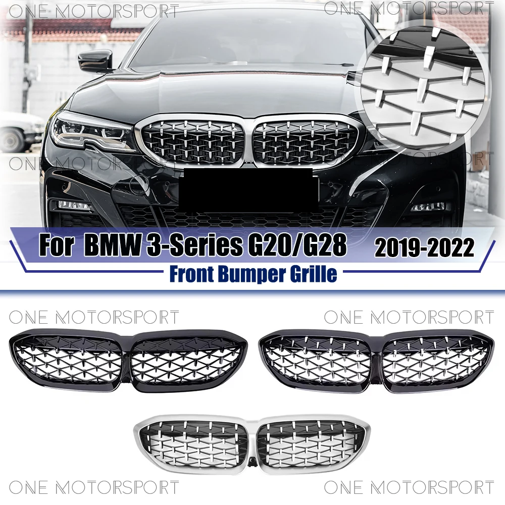 Glossy Black Diamonds Style Front Bumper Grille For BMW 3-Series G20 G28 2019-2022 Chrome Silver Racing Grille Bumper
Glossy Black Diamonds Style Front Bumper Grille For BMW 3-Series G20 G28 2019-2022 Chrome Silver Racing Grille Bumper