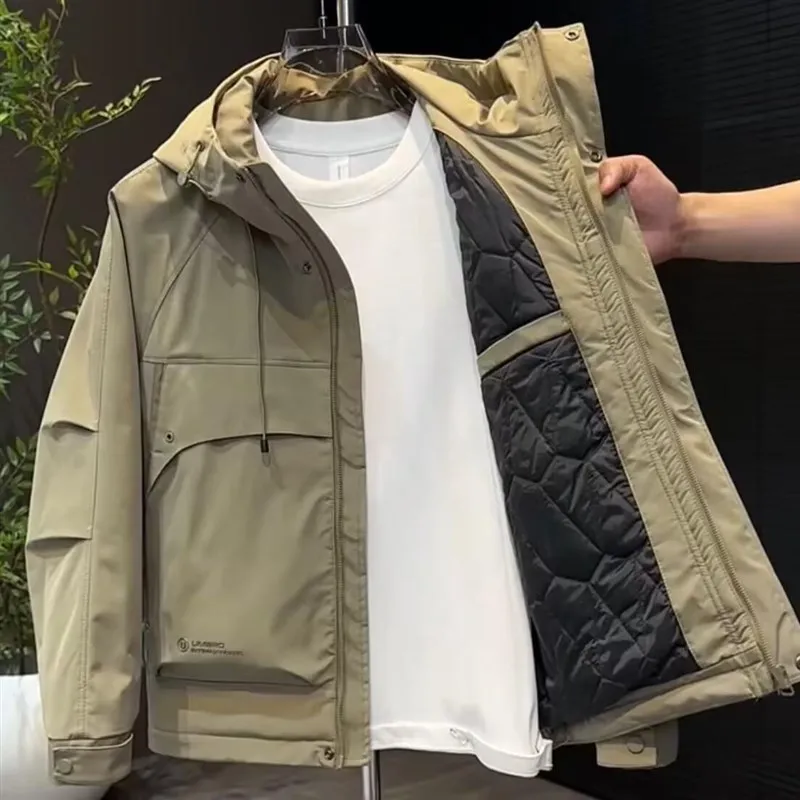 Warmth Men's Hooded Jacket Autumn Winter Outdoor Fashionable Casual Workwear Windproof Cotton Padded Jacket Outerwear
Warmth Men's Hooded Jacket Autumn Winter Outdoor Fashionable Casual Workwear Windproof Cotton Padded Jacket Outerwear