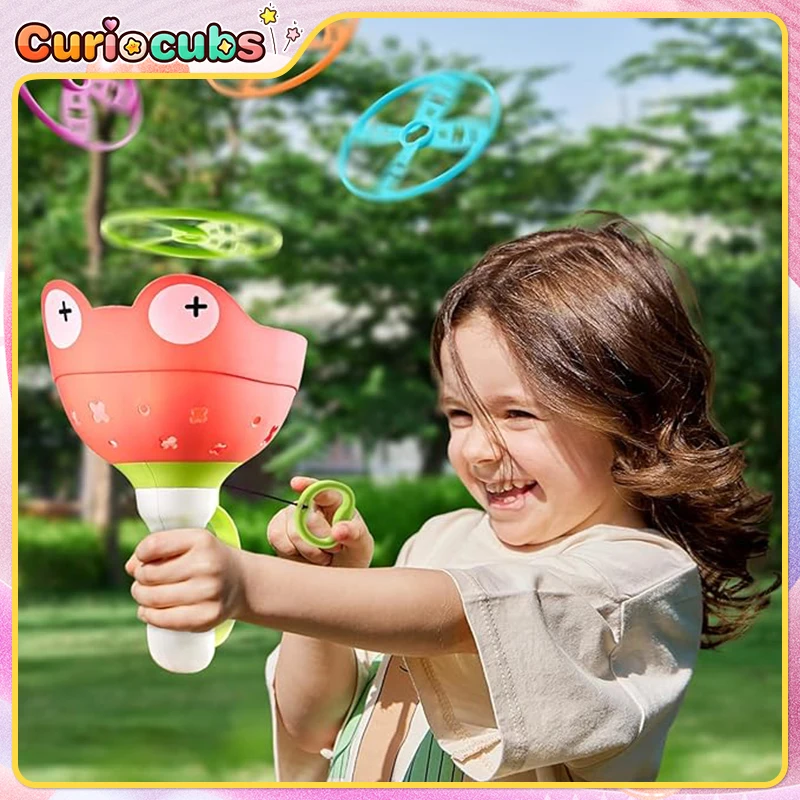 Flying Saucer Pull String Launcher Handheld Throwing Catch Catapult Outdoor Sport Toy Parent-Child Interactive Game Boy GirlGift
Flying Saucer Pull String Launcher Handheld Throwing Catch Catapult Outdoor Sport Toy Parent-Child Interactive Game Boy GirlGift