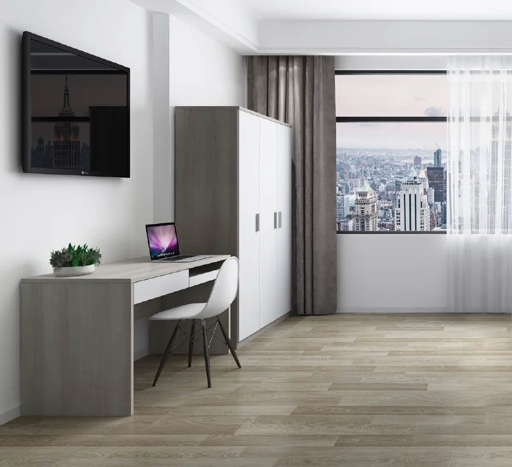 One-stop Solution Holiday Inn Express Modern Melamine Apartment Hotel Bedroom Furniture Set Package
One-stop Solution Holiday Inn Express Modern Melamine Apartment Hotel Bedroom Furniture Set Package