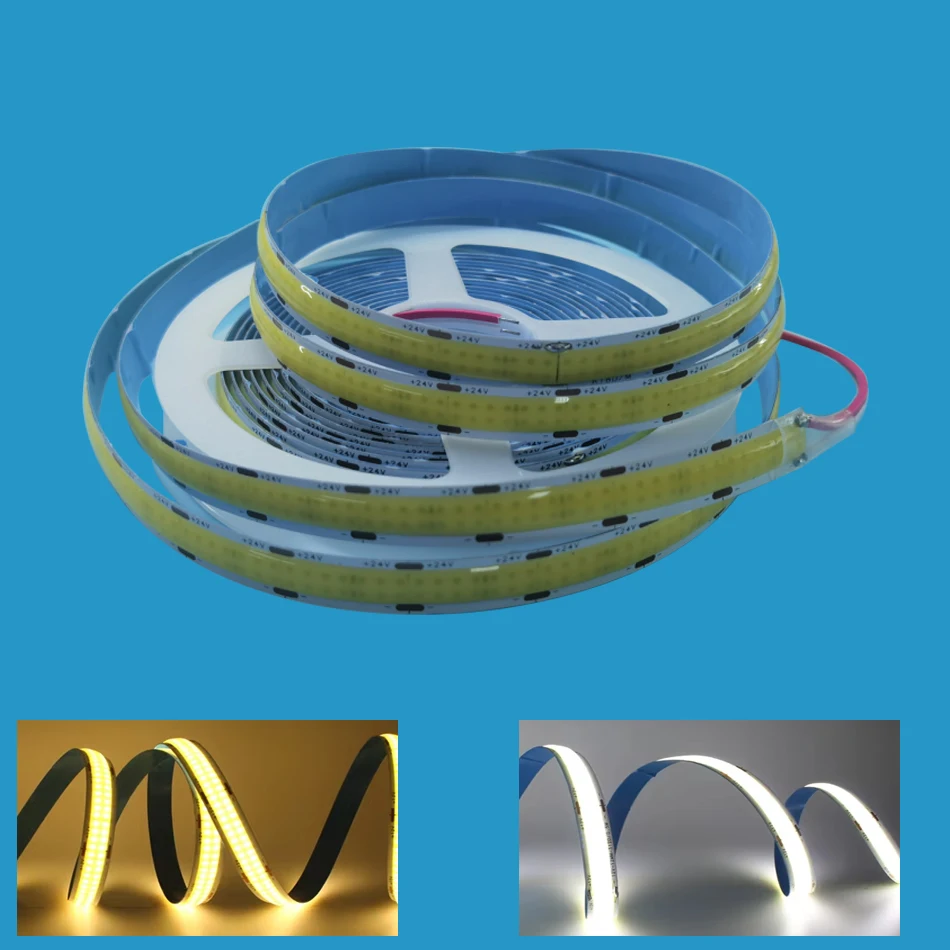 COB LED Strip Double Row light DC12V 24V Super Bright High Density Flexible Tape Ribbon 3000K 4000K 6500K Led Lighting RA90
COB LED Strip Double Row light DC12V 24V Super Bright High Density Flexible Tape Ribbon 3000K 4000K 6500K Led Lighting RA90