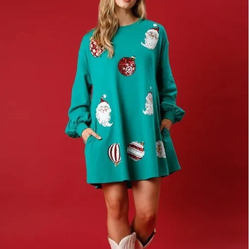 Santa Claus Ball Sequin Dress 2023 Autumn/Winter New European and American Christmas New Sweet O-Neck Pullover
Santa Claus Ball Sequin Dress 2023 Autumn/Winter New European and American Christmas New Sweet O-Neck Pullover