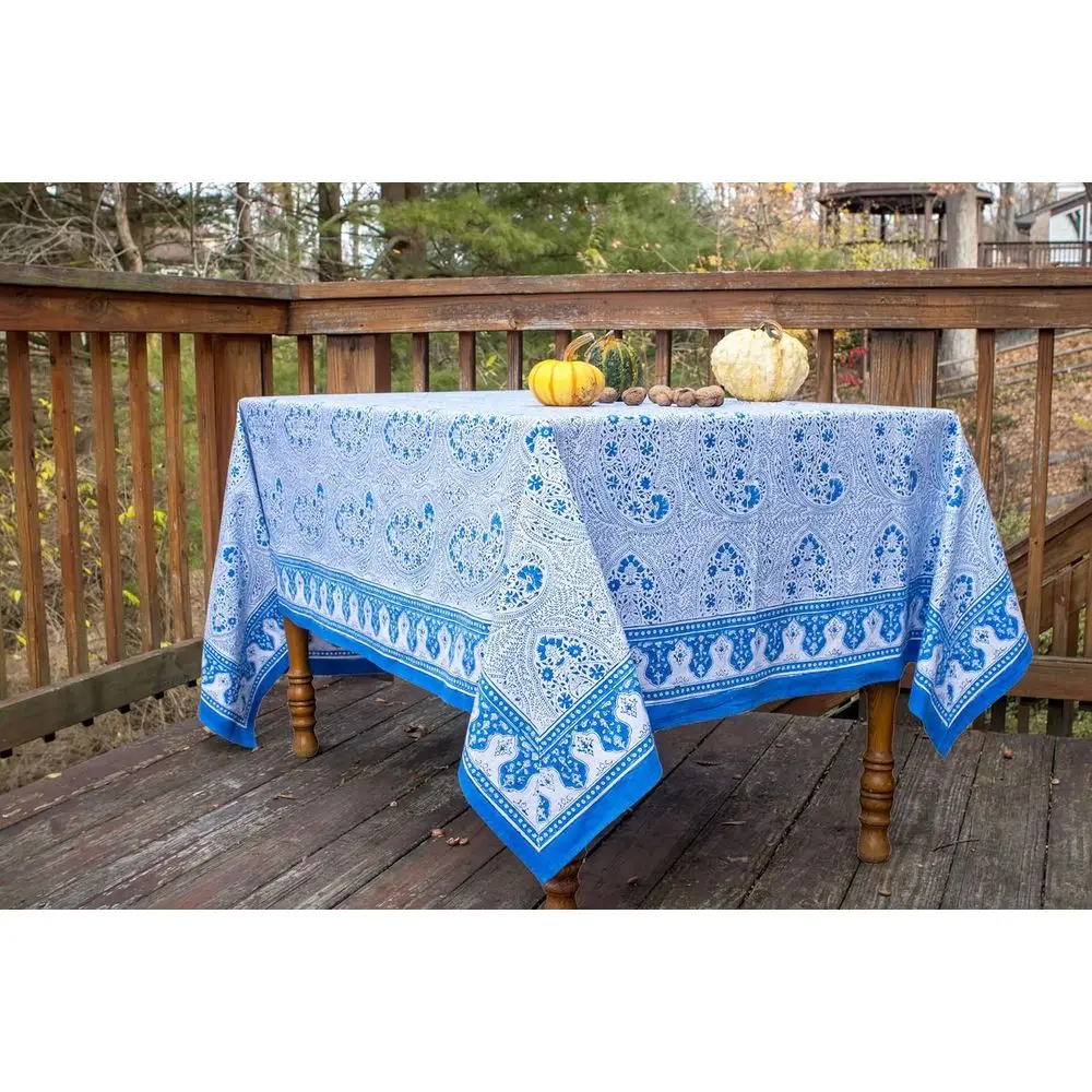 72x72 Block Printed Square Tablecloth Paisley Pattern
72x72 Block Printed Square Tablecloth Paisley Pattern