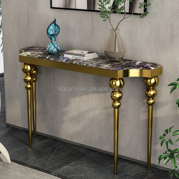 factory new interior furniture gold stainless steel base marble top console table
factory new interior furniture gold stainless steel base marble top console table
