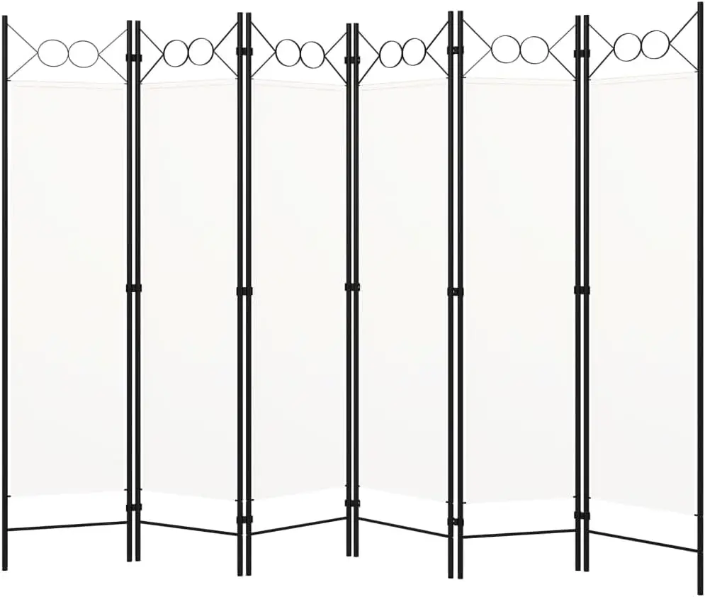 6-Panel Freestanding Room Divider with Circle Design - Iron Frame Fabric Privacy Screen for Bedroom Partition and Decora
6-Panel Freestanding Room Divider with Circle Design - Iron Frame Fabric Privacy Screen for Bedroom Partition and Decora