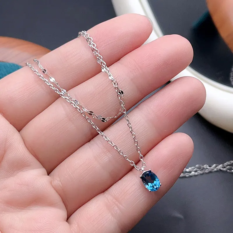 Genuine Natural London Topaz Pendant Necelace 925 Silver Blue 5mm*7mm Topaz Necklace Fine Jewelry with Authentic Certificate
Genuine Natural London Topaz Pendant Necelace 925 Silver Blue 5mm*7mm Topaz Necklace Fine Jewelry with Authentic Certificate