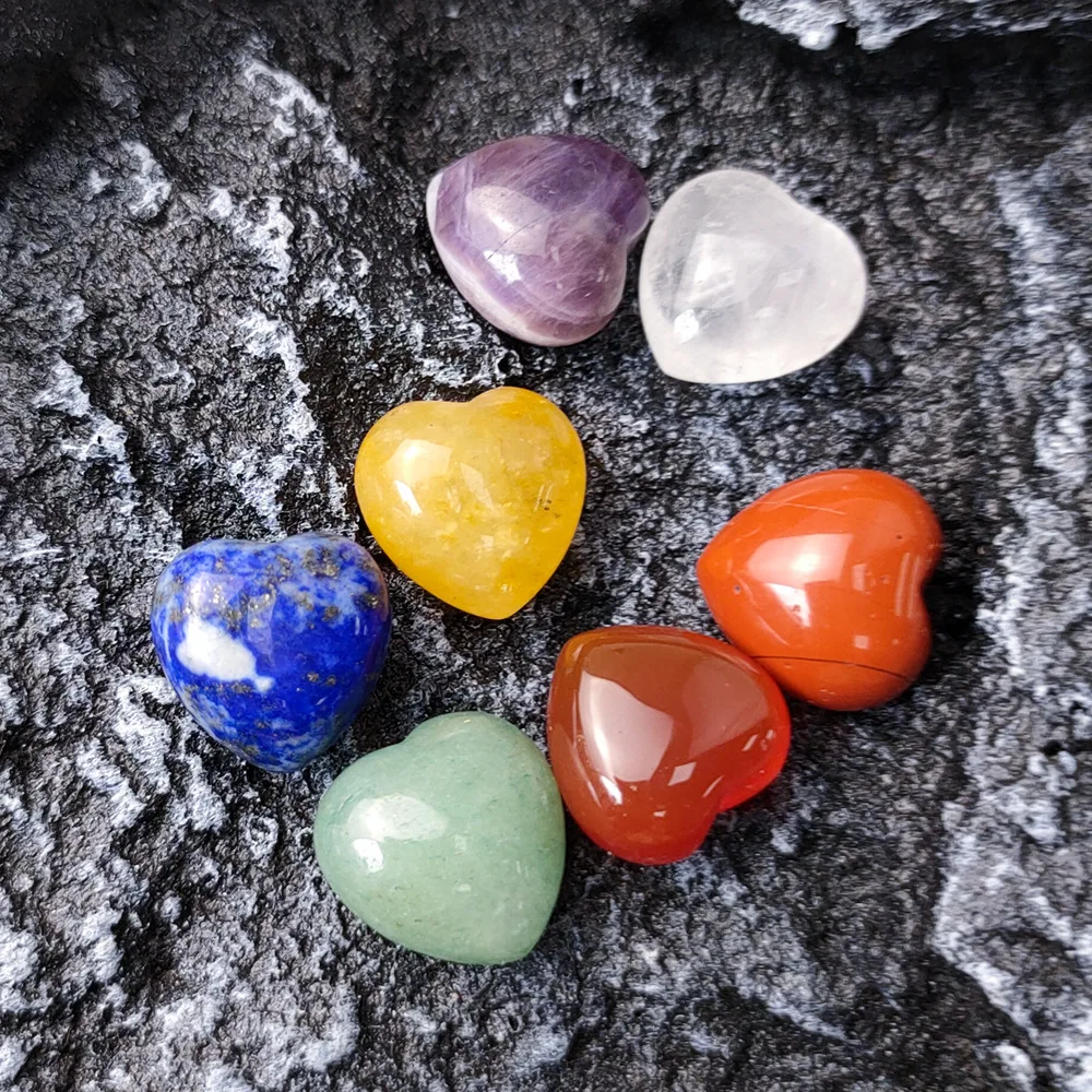 Heart 7 Chakras Stone Set Meditation Beads No Hole Healing Natural Energy Charms White Crystal Decoration Wholesale Gift
Heart 7 Chakras Stone Set Meditation Beads No Hole Healing Natural Energy Charms White Crystal Decoration Wholesale Gift