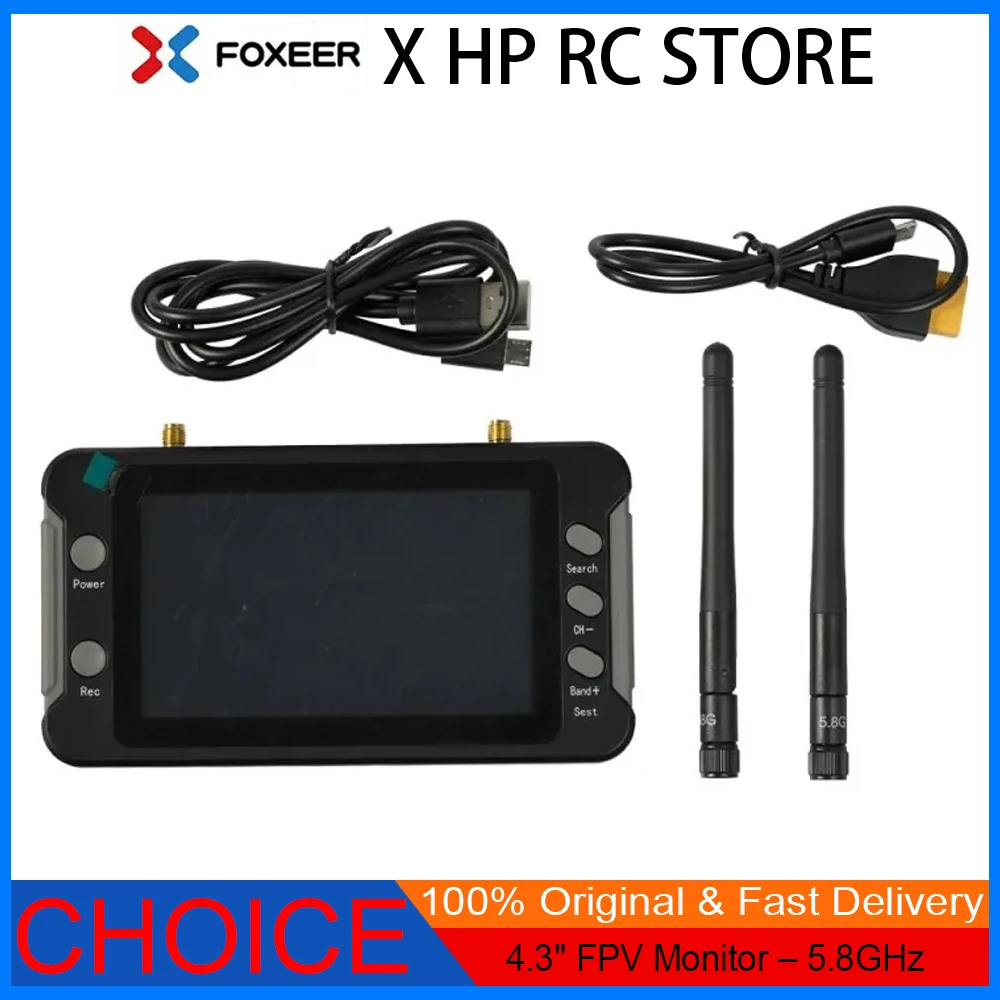 Foxeer 4.3" FPV Monitor – 5.8GHz 40CH,Built-in Dual High-Sensitivity Receiver, DVR w/ Battery – Portable for FPV Freestyle & DIY
Foxeer 4.3" FPV Monitor – 5.8GHz 40CH,Built-in Dual High-Sensitivity Receiver, DVR w/ Battery – Portable for FPV Freestyle & DIY