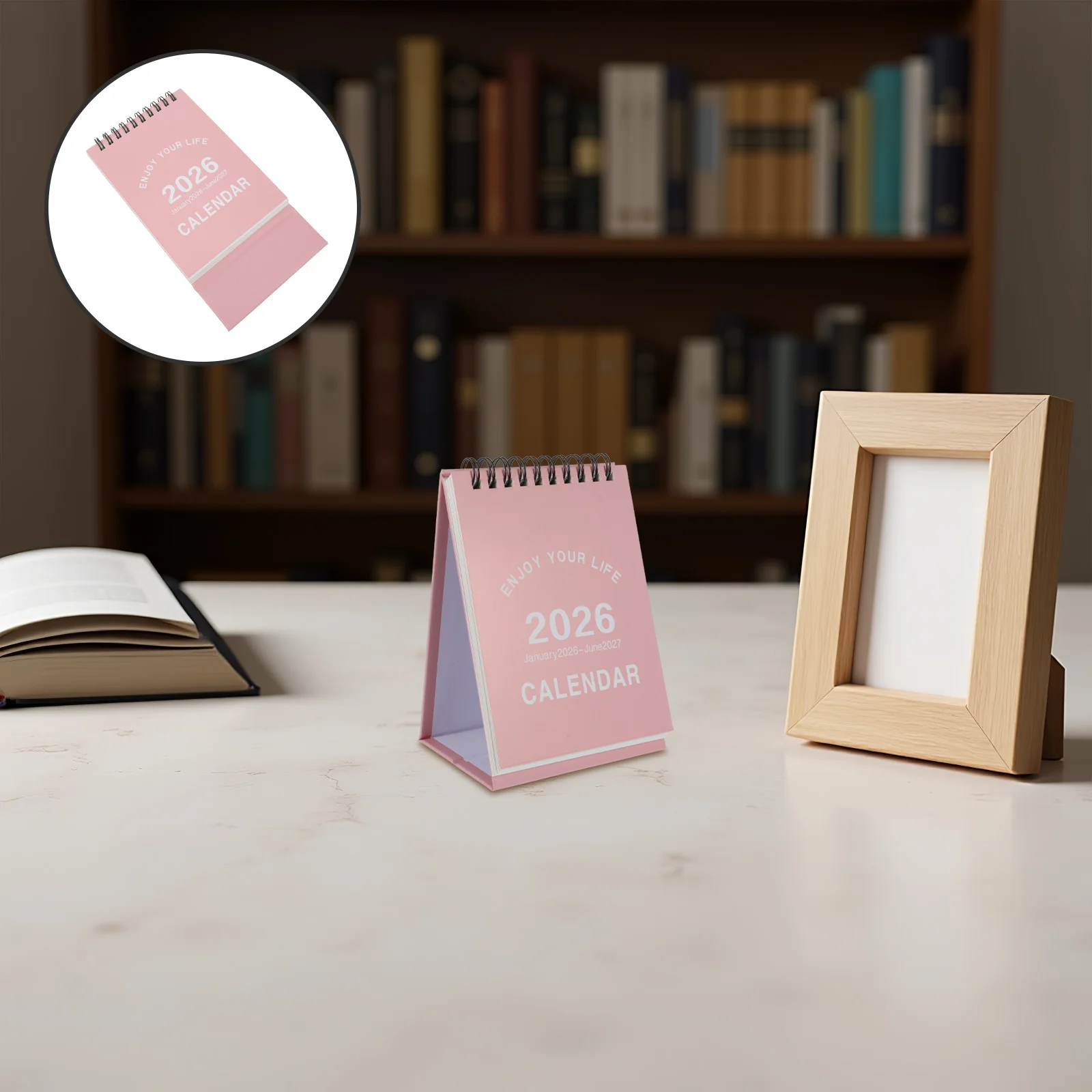 Мини-календарь на 18 месяцев, 2026-2027, розовый, компактный, настольный, стоящий планировщик для офиса, школы, личного использования, лошадь зодиака 
Мини-календарь на 18 месяцев, 2026-2027, розовый, компактный, настольный, стоящий планировщик для офиса, школы, личного использования, лошадь зодиака