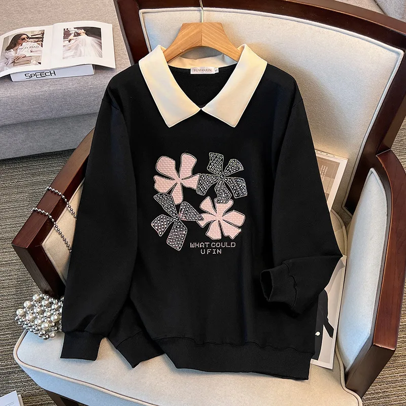170Kg Plus Size Women's Bust 170 Spring Autumn Loose Diamond Collared Sweatshirt Black 4XL 5XL 6XL 7XL 8XL 9XL
170Kg Plus Size Women's Bust 170 Spring Autumn Loose Diamond Collared Sweatshirt Black 4XL 5XL 6XL 7XL 8XL 9XL