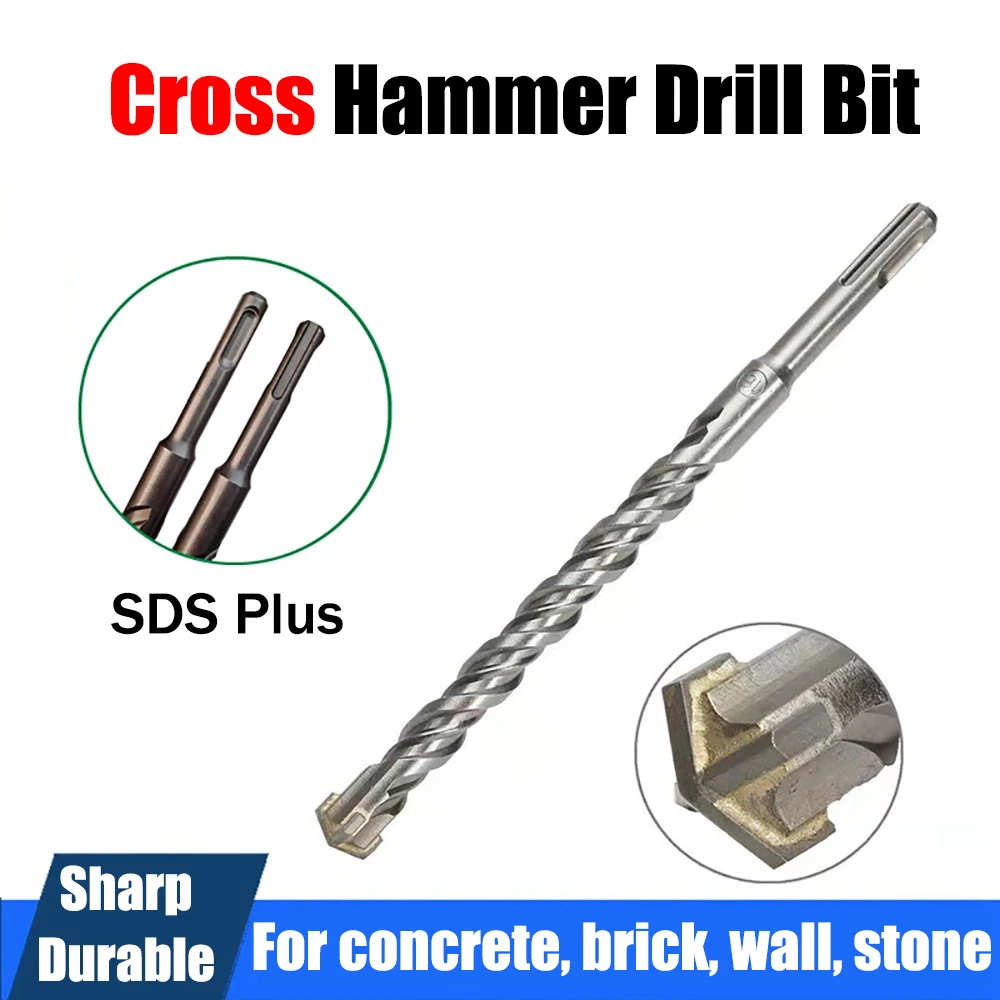 1pc Concrete SDS Plus Drill Bit Cross Tips Spiral Hammer Drill Bits Wall Brick Block Electric Hammer Twist Drill Bit for Stone
1pc Concrete SDS Plus Drill Bit Cross Tips Spiral Hammer Drill Bits Wall Brick Block Electric Hammer Twist Drill Bit for Stone
