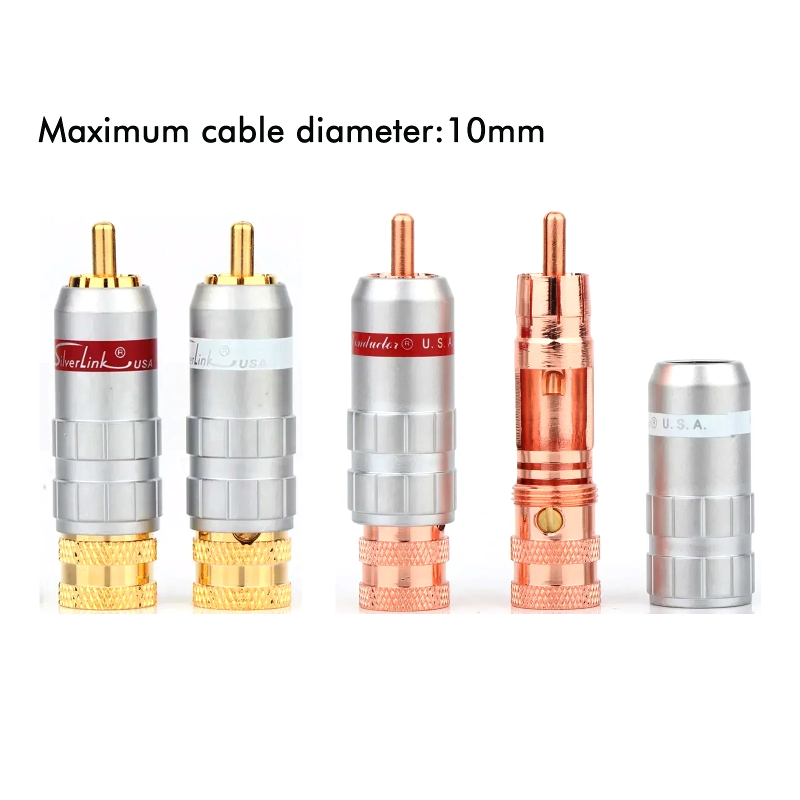 4PCS RCA Plug Wire Solder Male Connector for 10mm cable DIY HIFI RCA interconnect cable Cable
4PCS RCA Plug Wire Solder Male Connector for 10mm cable DIY HIFI RCA interconnect cable Cable