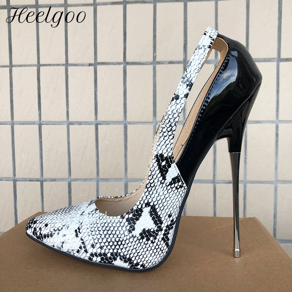 Heelgoo Patchwork White Snakeskin Women Sexy 16cm Super High Metal Heel Shoes Large Size 35-46 Unisex Slip On Stilettos Pumps
Heelgoo Patchwork White Snakeskin Women Sexy 16cm Super High Metal Heel Shoes Large Size 35-46 Unisex Slip On Stilettos Pumps