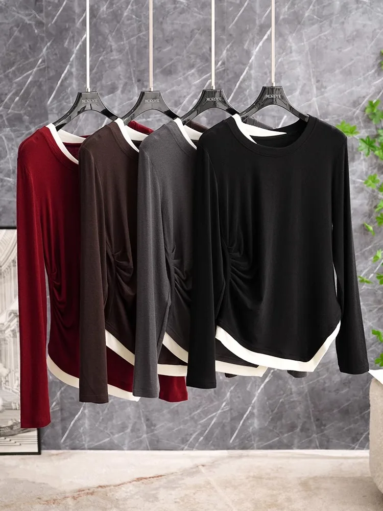 Silk Camere Modal Knitted Top Asymmetrical Color Blo Slim Fit Waist Cinched Fake Two-Piece Sle Long Sve Commute Faion
Silk Camere Modal Knitted Top Asymmetrical Color Blo Slim Fit Waist Cinched Fake Two-Piece Sle Long Sve Commute Faion