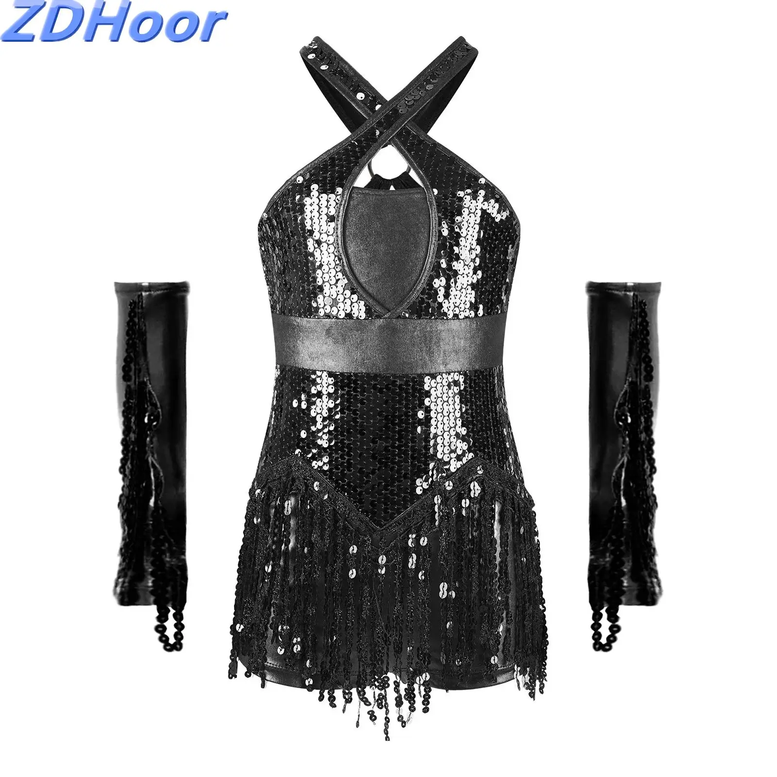 Kids Girls Sequins Latin Leotard with Gloves Cha-Cha Cross Front Cutout Back Sparkly Sequins Tassel Dance Leotard
Kids Girls Sequins Latin Leotard with Gloves Cha-Cha Cross Front Cutout Back Sparkly Sequins Tassel Dance Leotard