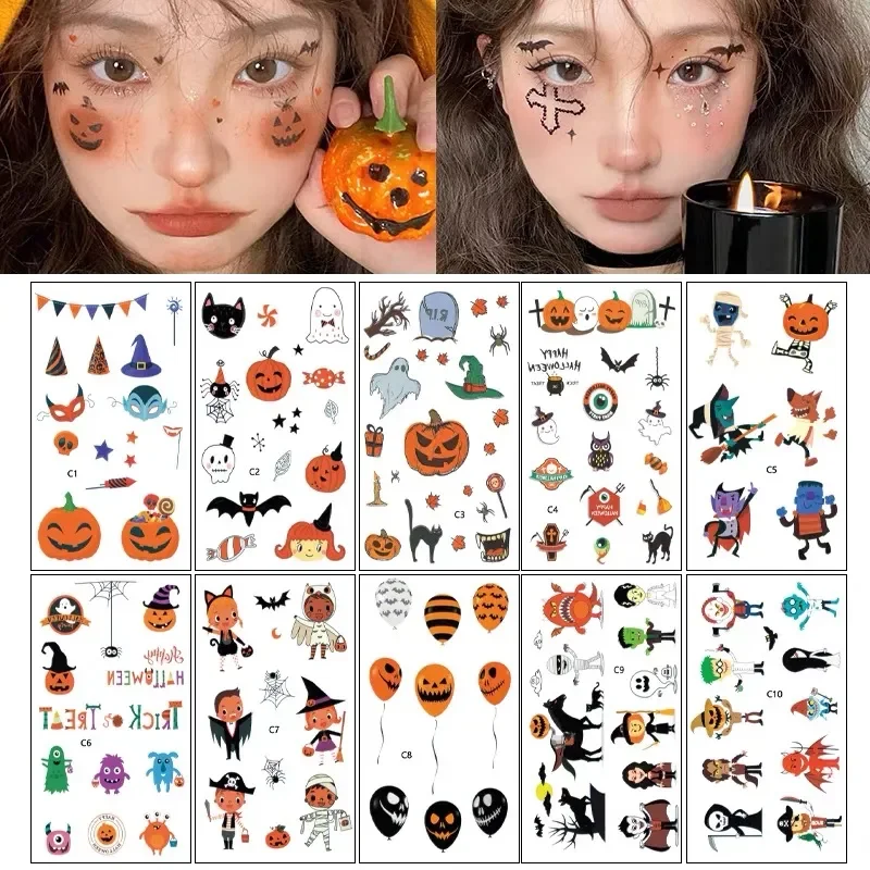 30pcs Halloween Pumpkins Tattoo Stickers Luminous Waterproof Stickers for Face DecorationBody Tattoo Kids Halloween Party Props
30pcs Halloween Pumpkins Tattoo Stickers Luminous Waterproof Stickers for Face DecorationBody Tattoo Kids Halloween Party Props