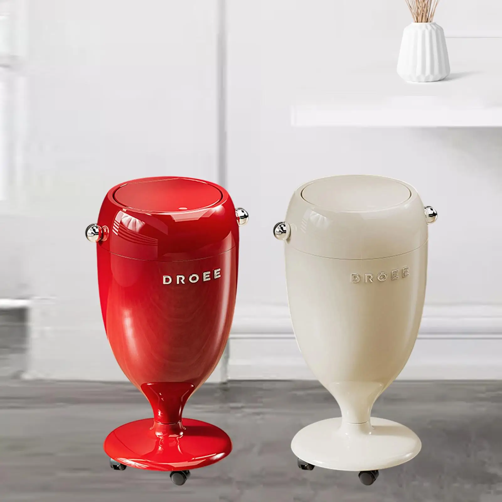 Trash Can with Universal Wheels 54 cm Tall Waste Bin Dustbin with Press Lid
Trash Can with Universal Wheels 54 cm Tall Waste Bin Dustbin with Press Lid