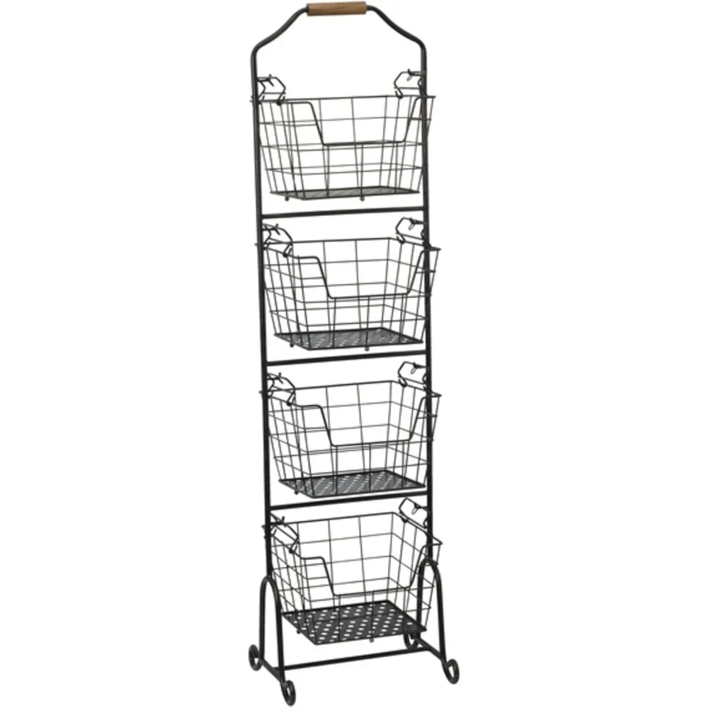 Racks & Holders, 4-Tier Metal Floor Standing Fruit/Home Storage Market Basket, Antique Black, Racks & Holders
Racks & Holders, 4-Tier Metal Floor Standing Fruit/Home Storage Market Basket, Antique Black, Racks & Holders