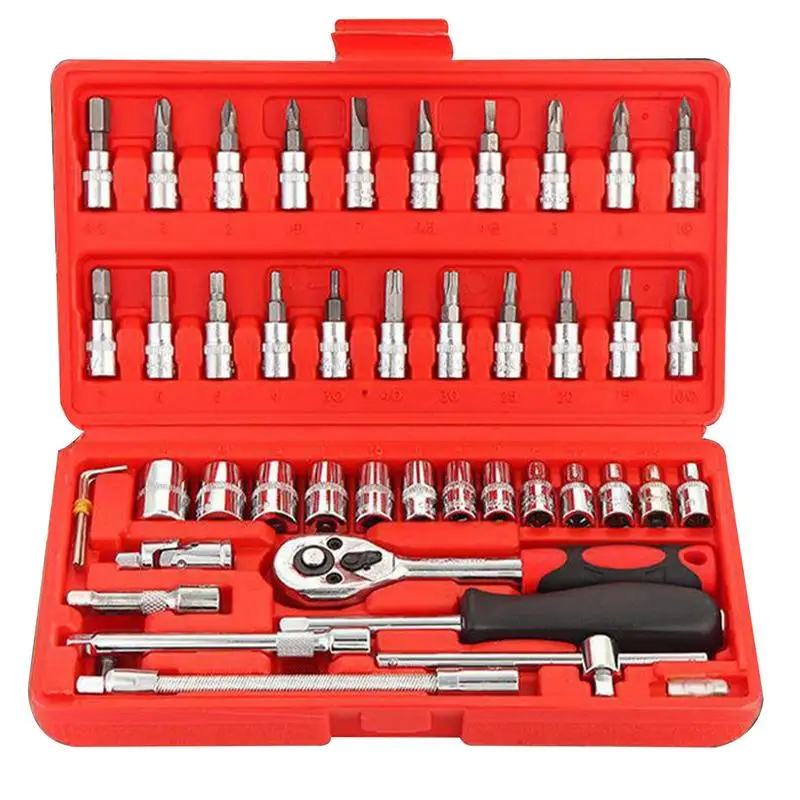 Socket Set Ratchet Torque Wrench Combo Tools Portable Repairing Tools Mechanics Tool Set For Bicycles Mechanical And Household
Socket Set Ratchet Torque Wrench Combo Tools Portable Repairing Tools Mechanics Tool Set For Bicycles Mechanical And Household