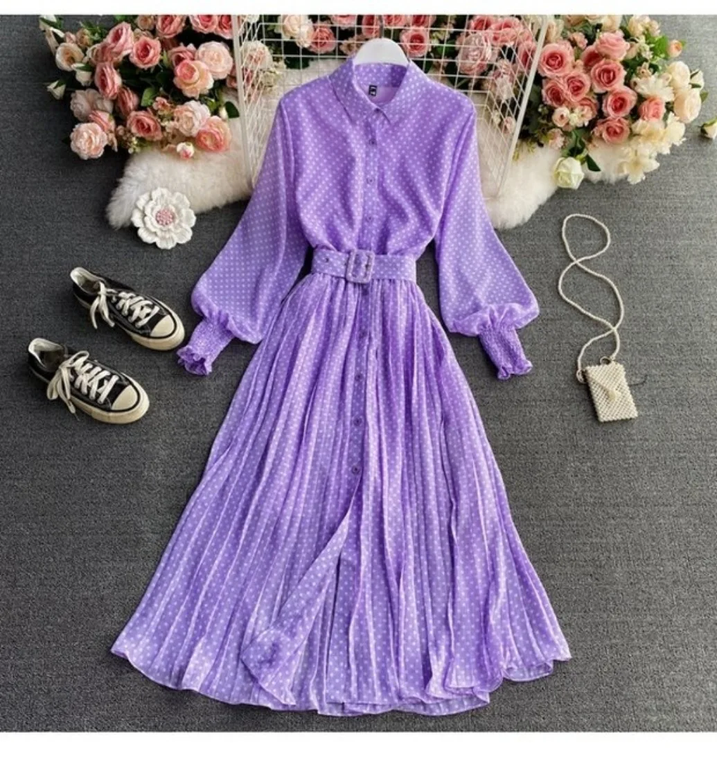 2024 Muslim Spring Gentle Wind Wrapped Waist Large Flap Split Chiffon Shirt Collar Polka Dot Dress Muslim Maxi Dresses for Women
2024 Muslim Spring Gentle Wind Wrapped Waist Large Flap Split Chiffon Shirt Collar Polka Dot Dress Muslim Maxi Dresses for Women