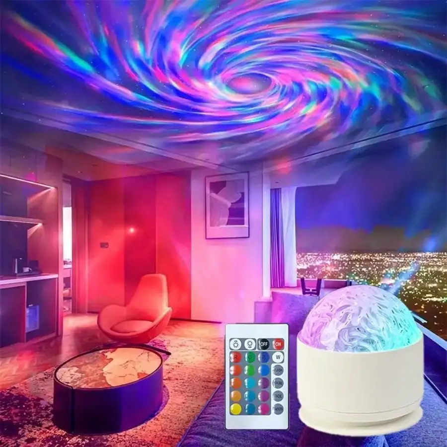 2 In 1 Water Ripple & Aurora Light Projector Lamp, USB Powered With 16-Color LED, Remote & Touch Control Features, Adjustable Brightness And 360° Rotation, Soothing Aurora Ocean Wave Effect For Living Room, Bedroom, Home Decor Light TikTokShopBlackFriday
2 In 1 Water Ripple & Aurora Light Projector Lamp, USB Powered With 16-Color LED, Remote & Touch Control Features, Adjustable Brightness And 360° Rotation, Soothing Aurora Ocean Wave Effect For Living Room, Bedroom, Home Decor Light TikTokShopBlackFriday