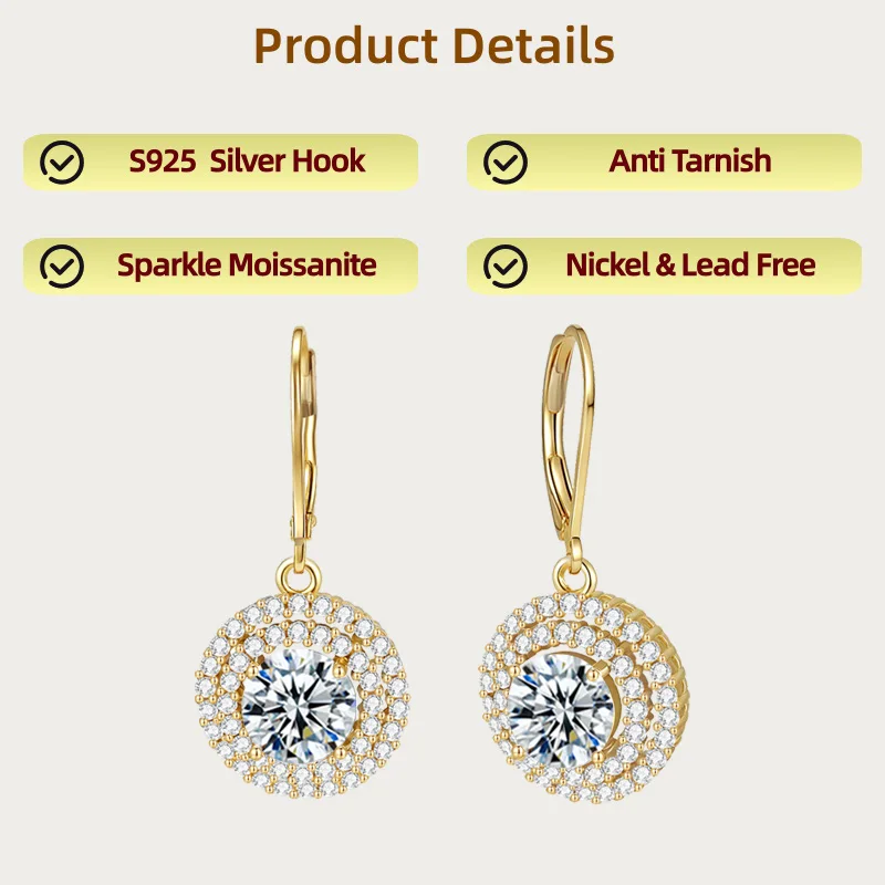 Ювелирные изделия LAMVOICE для женщин/серьги-крючки с муассанитом, серьги из стерлингового серебра S925, подарок на День святого Валентина для нее
Ювелирные изделия LAMVOICE для женщин/серьги-крючки с муассанитом, серьги из стерлингового серебра S925, подарок на День святого Валентина для нее