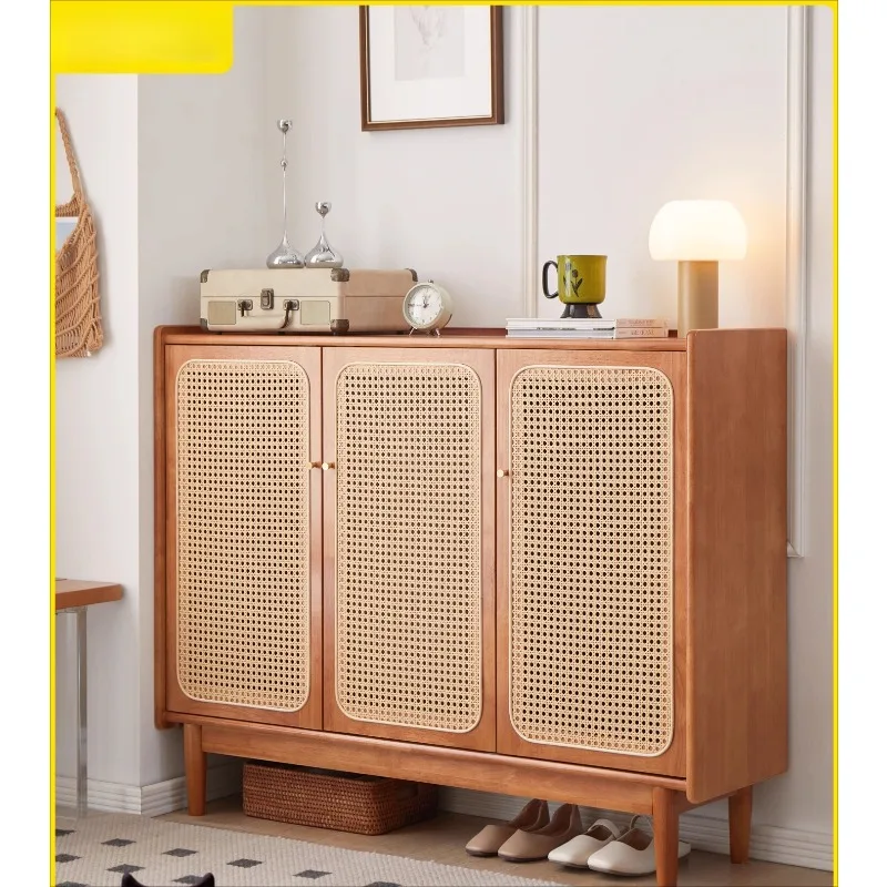 Solid wood shoe cabinet rattan door cherry wood color small apartment home storage shoe rack door storage cabinet
Solid wood shoe cabinet rattan door cherry wood color small apartment home storage shoe rack door storage cabinet