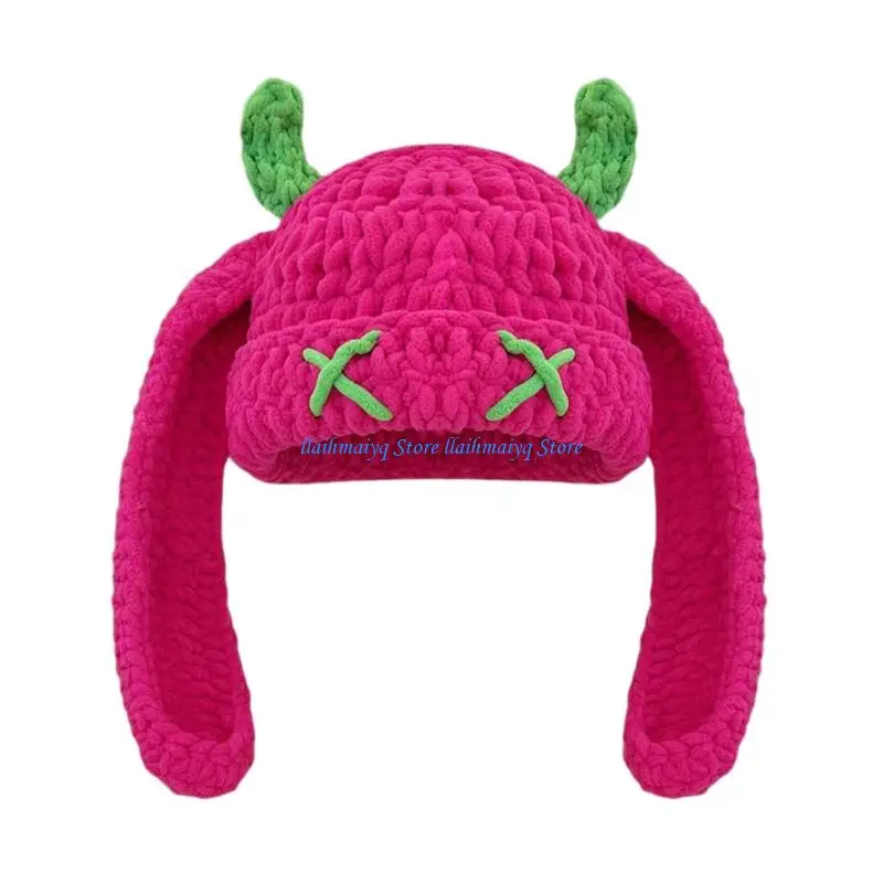 573B Plush Knitted Cap With Devil Horn Winter Warm Pullover Hat for Outdoor Activity
573B Plush Knitted Cap With Devil Horn Winter Warm Pullover Hat for Outdoor Activity