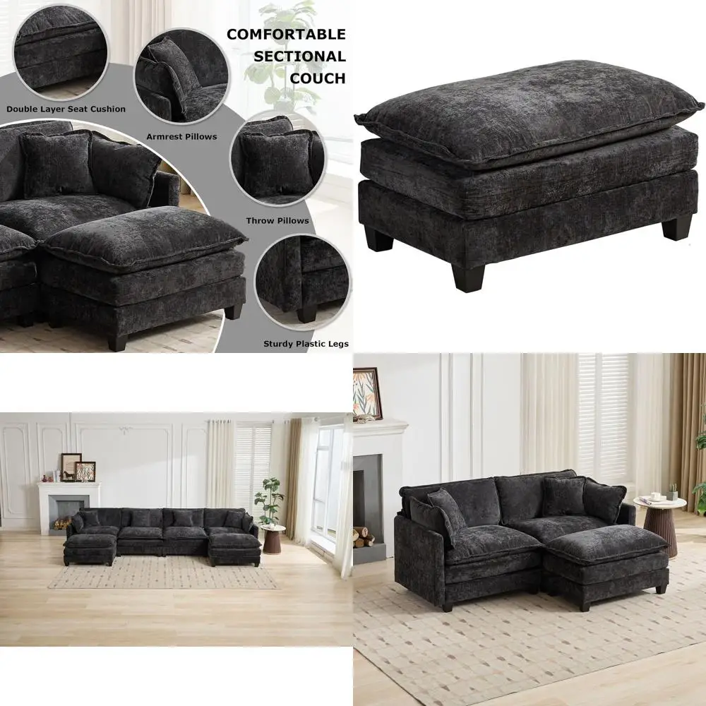 Black Sectional Sofa with Ottoman
Black Sectional Sofa with Ottoman