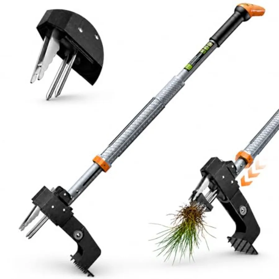 Stand Up Weed Puller for Dandelion Thistle Crabgrass: 4-Claw Steel Head, Adjustable 39-46 Handle, Easy Eject, No Bending Requir
Stand Up Weed Puller for Dandelion Thistle Crabgrass: 4-Claw Steel Head, Adjustable 39-46 Handle, Easy Eject, No Bending Requir