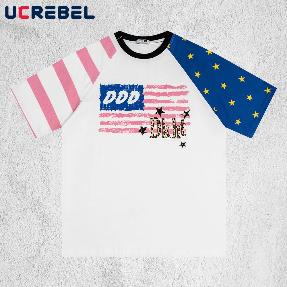 Patchwork Print Short Sleeve T-shirt Mens Retro High Street Summer Loose Crew Neck Raglan Sleeve Cotton Tee Man Tshirt
Patchwork Print Short Sleeve T-shirt Mens Retro High Street Summer Loose Crew Neck Raglan Sleeve Cotton Tee Man Tshirt