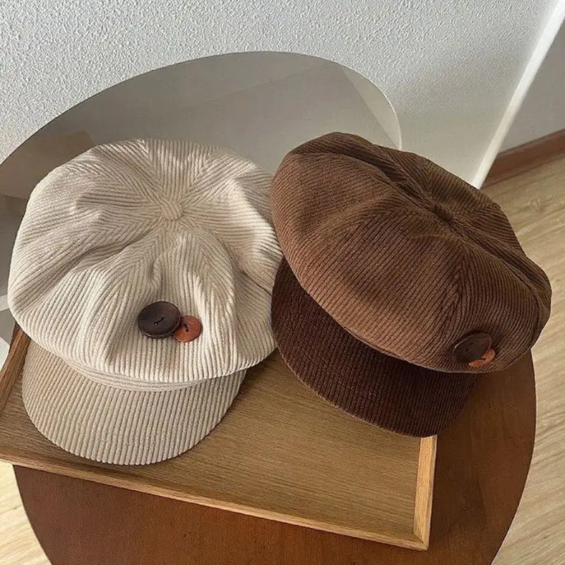 Women Vintage Corduroy Beret Cap Autumn Winter Solid Color Octagonal Newsboy Artist Cap Female Girl Windproof Painter Peaked Hat
Women Vintage Corduroy Beret Cap Autumn Winter Solid Color Octagonal Newsboy Artist Cap Female Girl Windproof Painter Peaked Hat