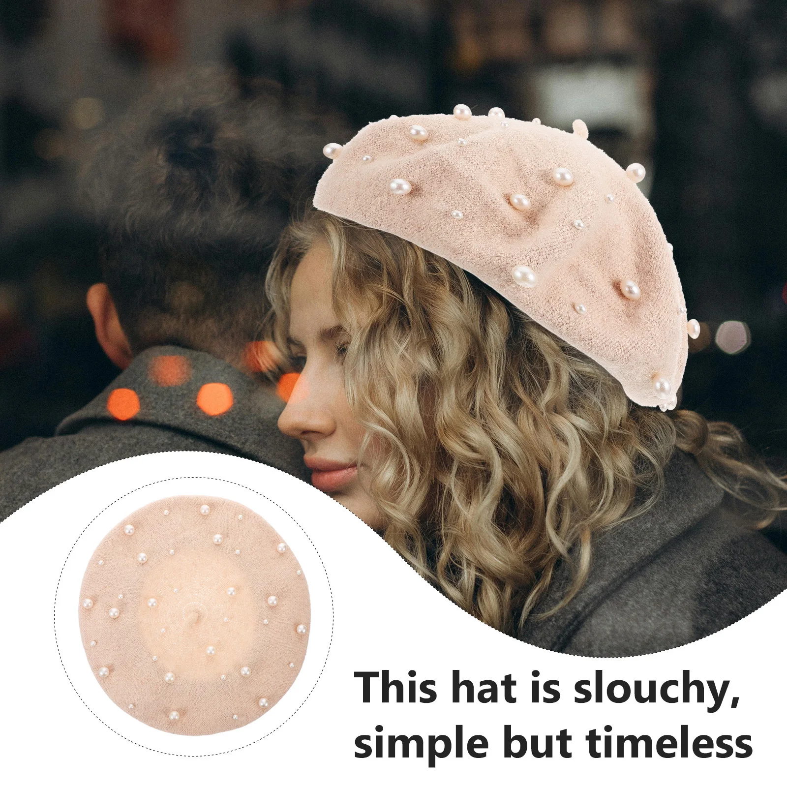 Beret Winter Hats for Women Cashmere Material Oversized Foldable Beaded Rivet Wool Berets Knit Warm Accessories
Beret Winter Hats for Women Cashmere Material Oversized Foldable Beaded Rivet Wool Berets Knit Warm Accessories