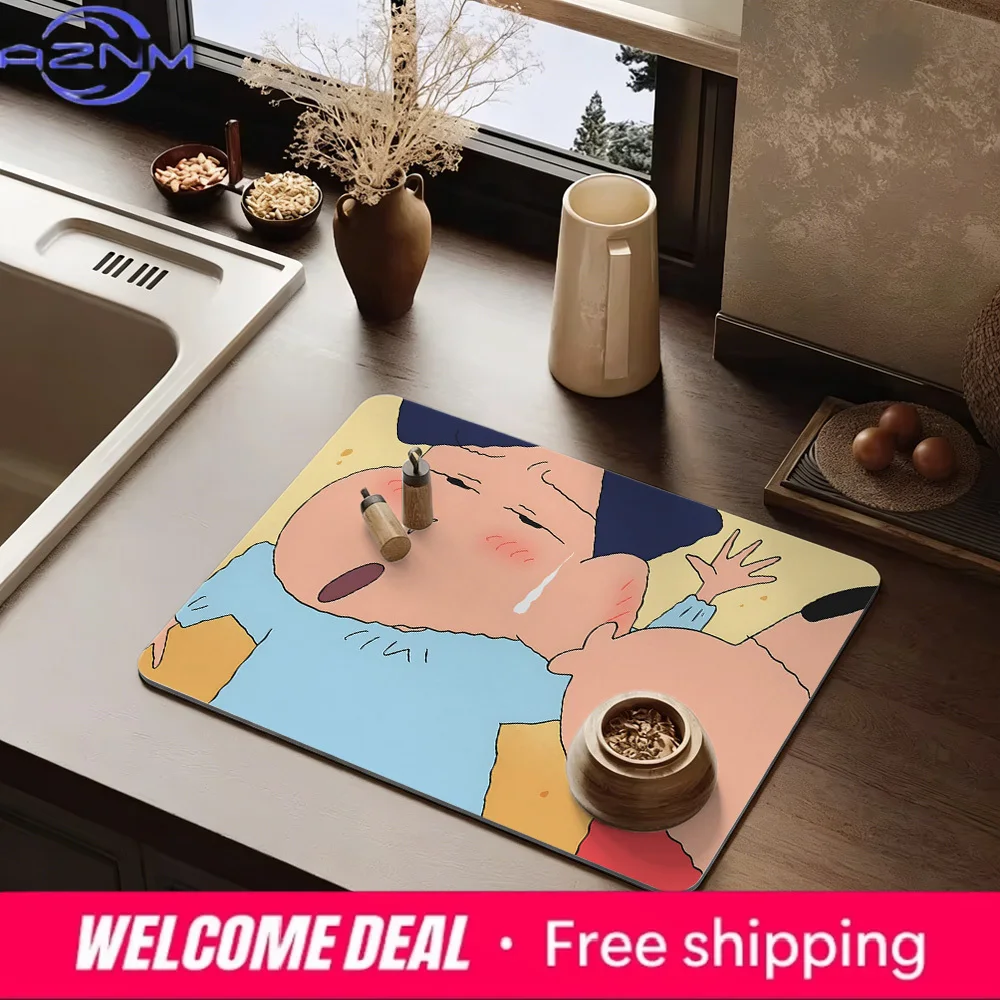 Crayon Shin-chan Funny Sleeping Face Print Kitchen Dish Drying Mat, Non-Slip Rubber Base, Washable Cloth Surface, Absorbent Tabl
Crayon Shin-chan Funny Sleeping Face Print Kitchen Dish Drying Mat, Non-Slip Rubber Base, Washable Cloth Surface, Absorbent Tabl