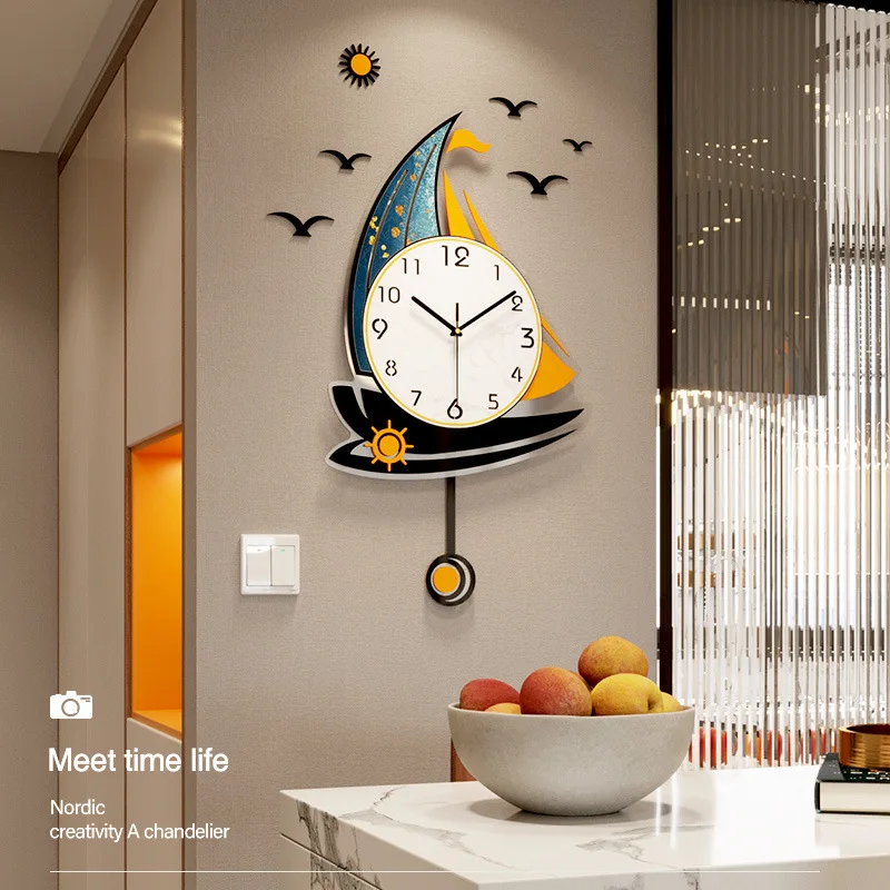 Acrylic sailboat clock, modern decoration, internet celebrity, fashionable quartz clock
Acrylic sailboat clock, modern decoration, internet celebrity, fashionable quartz clock