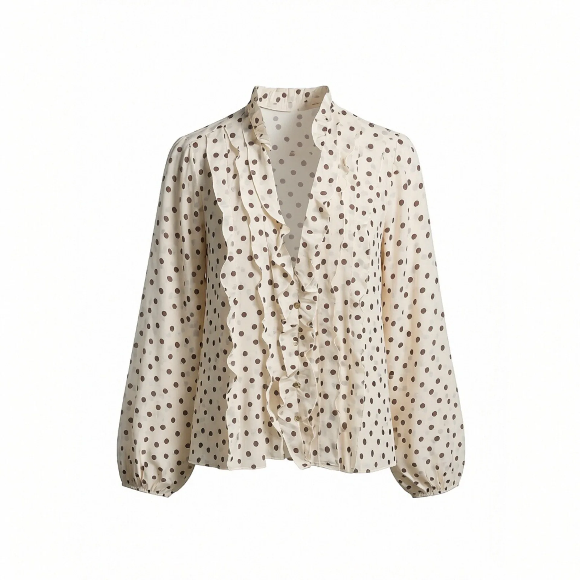 Withered European And American Style V-neck Polka Dot Layered Decorative Shirt Blouses Women's Clothes Shirts Tops
Withered European And American Style V-neck Polka Dot Layered Decorative Shirt Blouses Women's Clothes Shirts Tops