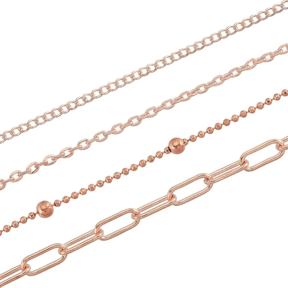 DIY 304 Stainless Steel Iron Chains Necklaces Bracelets Making Kit Jewelry Set Rose Gold 3x2x0.5mm
DIY 304 Stainless Steel Iron Chains Necklaces Bracelets Making Kit Jewelry Set Rose Gold 3x2x0.5mm