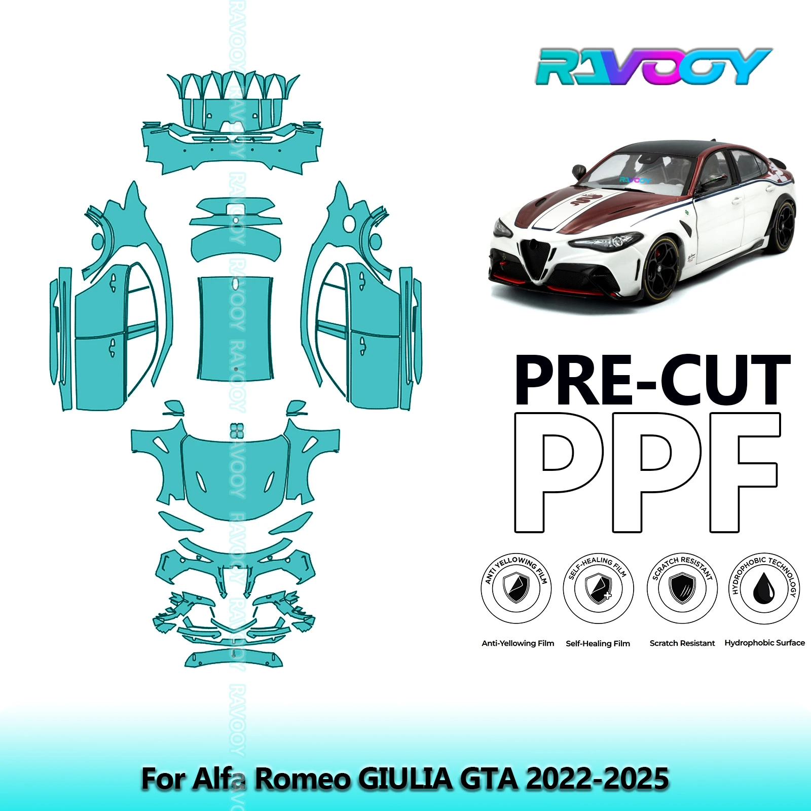 Full Vehicle Clear Bra Precut PPF Paint Protection Film For Alfa Romeo GIULIA GTA 2022-2025
Full Vehicle Clear Bra Precut PPF Paint Protection Film For Alfa Romeo GIULIA GTA 2022-2025