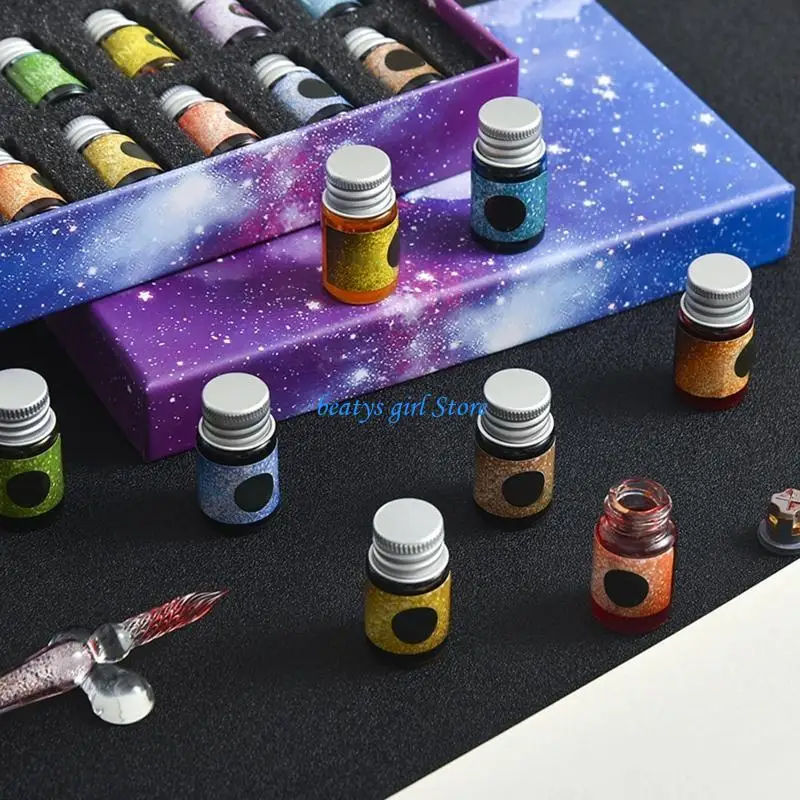 C7AB Crystal Starry for Sky Gradient Glass Dip Pens Gift Set with 12 Colored Bottle Inks for Writer Artist Student Kids Prese
C7AB Crystal Starry for Sky Gradient Glass Dip Pens Gift Set with 12 Colored Bottle Inks for Writer Artist Student Kids Prese